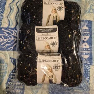 NIP Impeccable Yarn In Charcoal Tweed - 3 Pack